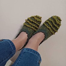 Ponožky, pančuchy, obuv - Papučky z alpaky - 15318549_