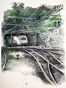 Obrazy - Železničný tunel - 15321763_