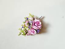 Svadobné pierka - pierko pre ženícha fialkovo-ružové - 15319255_