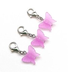 Kľúčenky - Kľúčenka detská motýlik svietiaci (fialová) - 15321082_