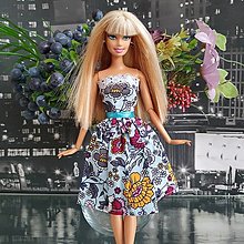 Hračky - Kvetinové midi šaty pre Barbie - 15320268_
