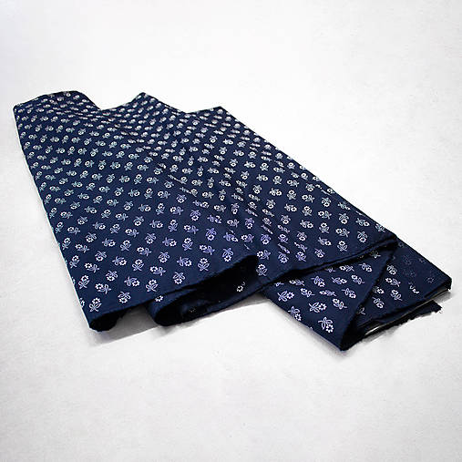 Textil - Bavlnená látka – Modrá s bielou margarétkou - 15319724_