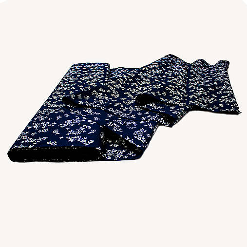 Textil - Bavlnená látka – Modrá s bielymi kvietkami - 15319755_