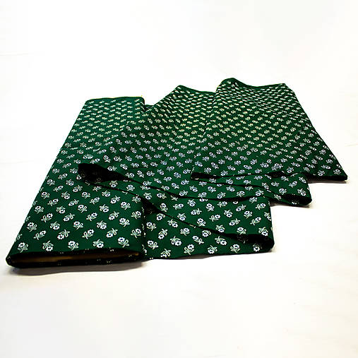 Textil - Bavlnená látka – Zelená s bielou margarétkou - 15319791_