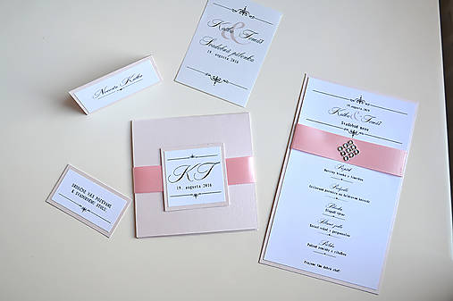 Svadobné oznámenie gracia ružová (pozvánka k svadobnému stolu)