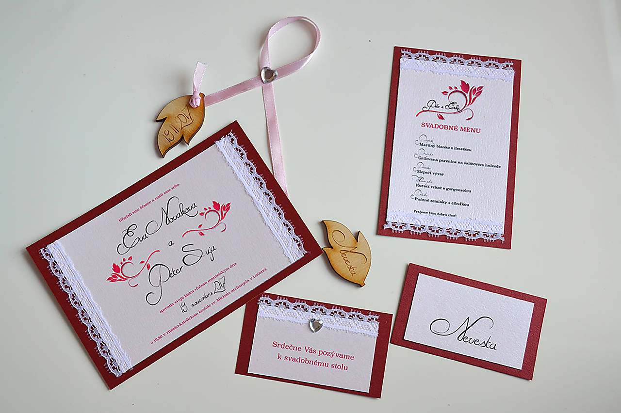 Svadobné oznámenie romantika ružová