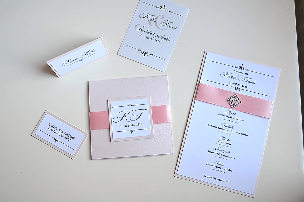 Svadobné oznámenie gracia ružová