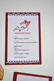Papiernictvo - Svadobné oznámenie romantika ružová (svadobné menu) - 15318443_