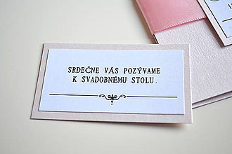 Papiernictvo - Svadobné oznámenie gracia ružová (pozvánka k svadobnému stolu) - 15318794_