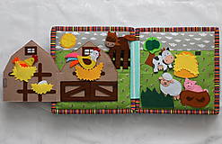 Hračky - Montessori kniha Quiet Book 7 listová, zapínanie gombík. - 15319996_