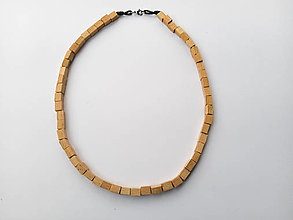 Náhrdelníky - Drevený náhrdelník svetlé kocky - 15320039_
