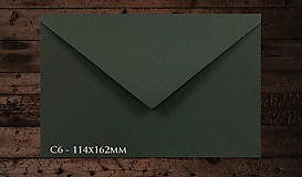 Papiernictvo - Temná zelená obálka C6 - štrukturovaná - 15322638_