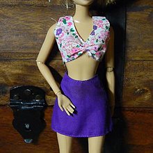 Hračky - Dvojkomplety a trojkomplety pre Barbie (Sukňa a letné tričko) - 15324466_