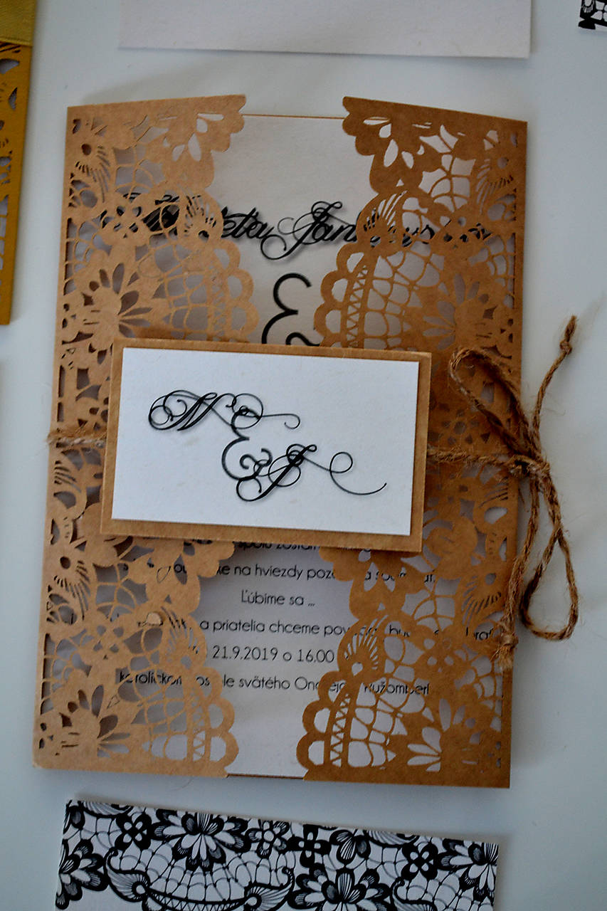 Svadobné oznámenie čipka natural (oznámenie)