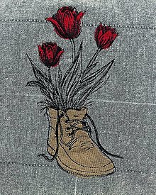 Iné doplnky - Vyšívka Kvety v topánke - 15322166_