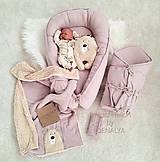 Detský textil - BASIC 5 dielna sada Pastel ružová s mušelín hniezdom - 15328827_