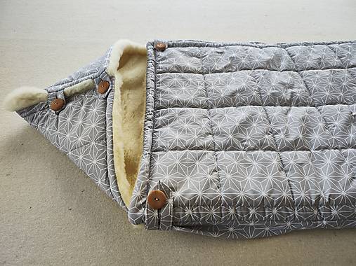 Detský textil - RUNO SHOP fusak pre deti do kočíka 100% MERINO TOP super wash Origami šedé - 15326540_