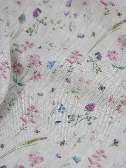 Exkluzívna dámska šatka zo 100% ľanu, dámska prírodná kvetinová šatka 44x195cm "Nature"