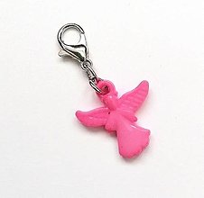 Kľúčenky - Prívesok/zipsáčik - anjel  (ružová svetlá) - 15325146_
