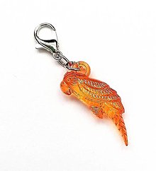 Kľúčenky - Prívesok/zipsáčik - papagáj  (oranžová) - 15327808_