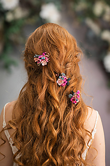Ozdoby do vlasov - Kvetinové vlásenky "ako chutí láska" - 15327722_