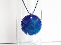 Náhrdelníky - Sklenený prívesok KOBALT - 15325276_