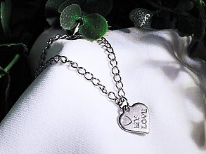 Náhrdelníky - Retiazkový náhrdelník s príveskom MY LOVE - 15328567_