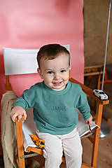 Detské oblečenie - Detská mikina s menom JANÍK - old green - 15327236_