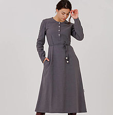 Šaty - Ľanové šaty Rusalka sivá - 15330288_