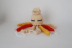Hračky - Háčkované hrkálky medúzky (23 cm - Béžová) - 15329749_