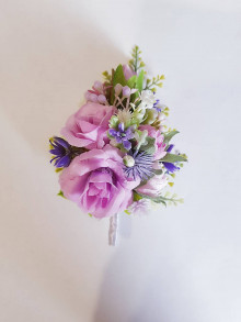 Svadobné pierka - pierko pre ženícha fialkovo-ružové - 15319245_
