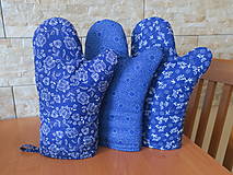 Úžitkový textil - Chňapka dlouhá - modrotisk - 15331995_