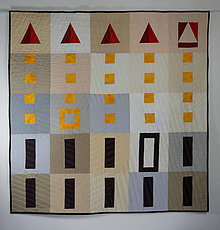 Dekorácie - Moderný quilt na stenu / artquilt (v tónoch béžovej) - 15335400_
