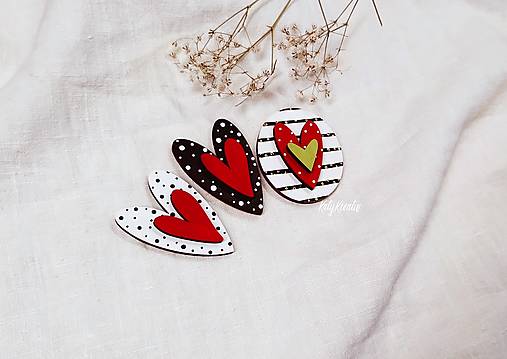 Magnetky - Sada srdiečok s magnetom - 15333886_