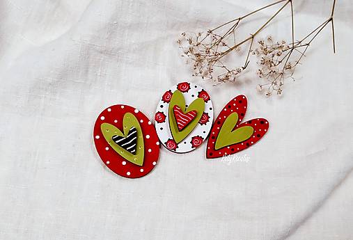 Magnetky - Sada srdiečok s magnetom - 15333891_