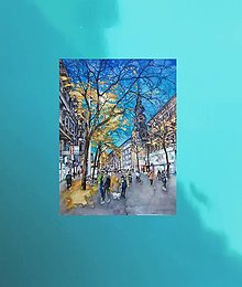 Grafika - FINE Art Print "Podvečerné mesto" (30 x 40 cm) - 15335328_