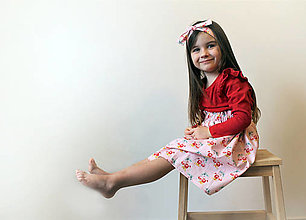 Detské oblečenie - Detská suknička a čelenka- nežná kvetinková - 15334288_