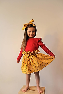 Detské oblečenie - Detská sukňa a čelenka- srdiečková dvojitá gázovina - 15334323_