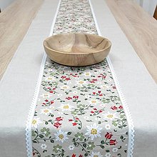 Úžitkový textil - VALERIA - folklórny motív kvety - behúň na stôl - 15332758_