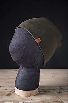 Čiapky, čelenky, klobúky - Merino šišak (Zelená 300 g/m2) - 15335557_