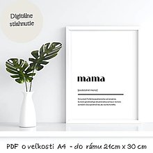 Dekorácie - PDF plagát A4 MAMA definícia na stiahnutie - 15334640_