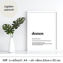 Dekorácie - PDF plagát A4 DOMOV definícia na stiahnutie - 15334699_