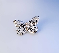 Brošne - Brošňa Motýľ (biela-zlatá) - 15336599_