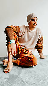 Pánske oblečenie - Pánsky sveter z merino vlny - kolekcia Pierko - farby na výber (hnedá) - 15338255_