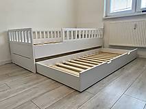 Nábytok - Buková masívna detská posteľ s výsuvným lôžkom - 15338133_