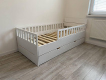 Nábytok - Buková masívna detská posteľ s výsuvným lôžkom - 15338137_