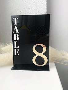Tabuľky - Akrylové čísla na svadobné stoly 013 (Priehľadná - číslo strieborné) - 15338012_