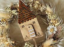Dekorácie - Zápich domček s hnedou strechou - 15340617_