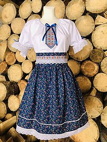 Šaty - Folklórny dámsky kroj “Anna” v modrom - 15342077_