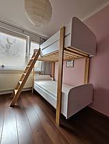 Nábytok - Poschodová posteľ z masívneho dreva (dub, buk) - 15339032_
